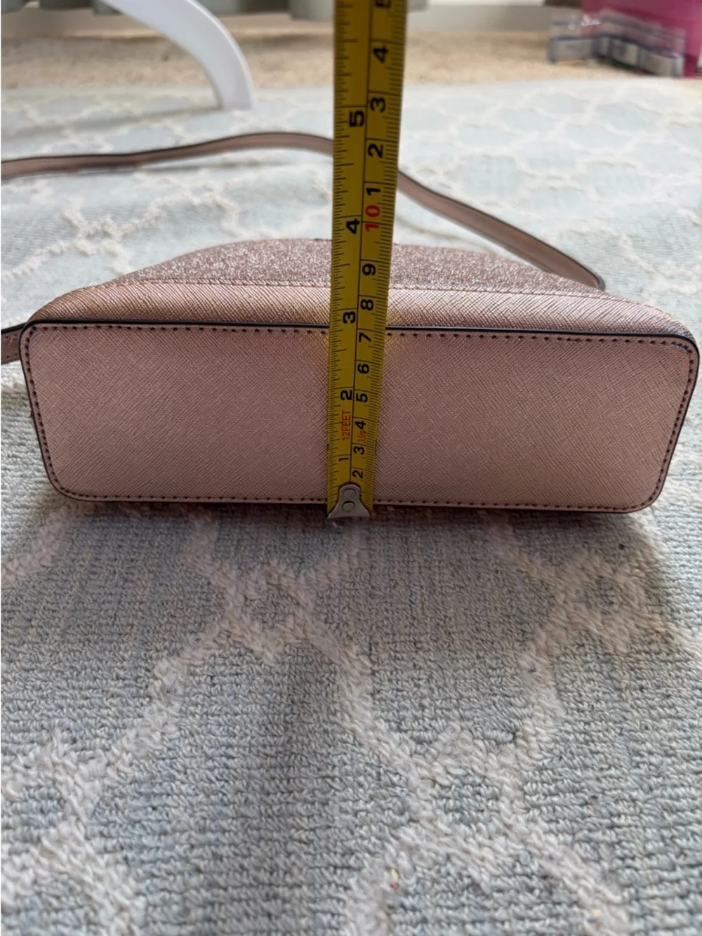 Kate Spade rose gold glitter crossbody bag